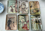 Assorted Asian-style ceramic bowls, decorative boxes, plates, and a round wooden box - thumbnail 6 of 10