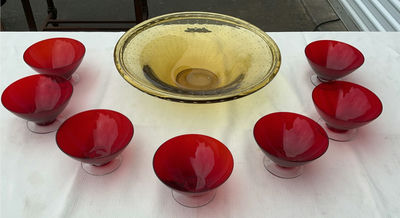 Colored Glass Dishes - Image 1 of 5