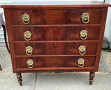 Antique mahogany chest of drawers with brass ring pulls - thumbnail 1 of 12