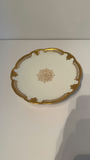 Antique AK CD Limoges France Porcelain Plate - 24K Gold Encrusted Scalloped Rim & Central Medallion, c. 1900 - thumbnail 2 of 3