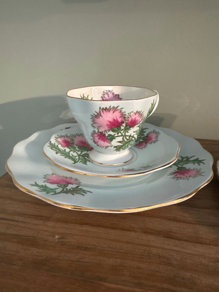 EB Foley “Thistle” Three Piece Tea Set - image 1 of 4