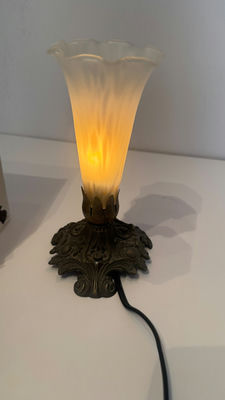 Vintage Wisteria Lamp with Frosted Glass Shade - Image 1 of 6
