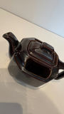 Vintage Single-Serving Ceramic Teapot Lot - Set of 2, Glossy Chocolate Brown & Black Glaze - thumbnail 5 of 8