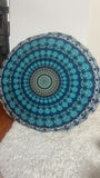 Codi brand: Round mandala-print floor cushion - teal colored - thumbnail 1 of 3