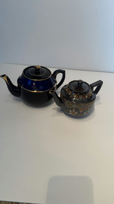 Vintage British Teapot Lot of 2 - Cobalt Blue Price Bros & Moriage Standard England - Image 1 of 10