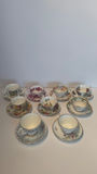 Lot of 8 Vintage English Fine Bone China Teacup & Saucer Sets - Includes Shelley "Wild Flowers" - thumbnail 3 of 17
