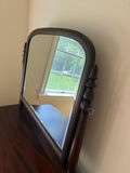 Antique Victorian Style Mahogany Bow-Front 3-Drawer Chest & Tilting Arched Vanity Mirror - thumbnail 4 of 5