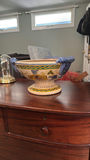 Decorative ceramic pedestal compote bowl with grapevine motif - thumbnail 3 of 4