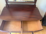 Antique Victorian Style Mahogany Bow-Front 3-Drawer Chest & Tilting Arched Vanity Mirror - thumbnail 5 of 5