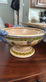Decorative ceramic pedestal compote bowl with grapevine motif - thumbnail 4 of 4