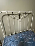 Antique Iron Bed with Brass Trim (Three-Quarter Size) — Complete with Mattress & Linens - thumbnail 2 of 3