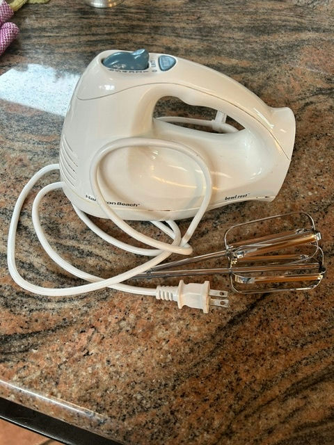 Electric hand mixer, electric kettle, strainer accessory, and decorative bowls - image 1 of 4