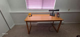 Wood Desk with Black Office Chair - thumbnail 1 of 5