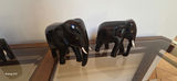 Carved Wood Elephant Family – Set of 6 Graduated Figurines A charming set of hand-carved wooden elephants in a classic "walking parade" arrangement, ranging from large to small. - thumbnail 3 of 4