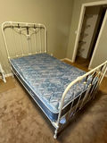 Antique Iron Bed with Brass Trim (Three-Quarter Size) — Complete with Mattress & Linens - thumbnail 1 of 3