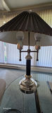 Table lamp with black pleated shade and Sony Dream Machine alarm clock - thumbnail 1 of 4