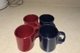 Coordinating Red & Navy Plastic Dinnerware Set with Mixed Mugs - thumbnail 2 of 8