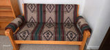 Southwestern-Style Wood Frame Loveseat with Aztec Print Cushions - thumbnail 1 of 1