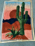 Wood Model Canoe with Figurines and Desert Cactus Wall Hanging - thumbnail 4 of 5