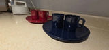 Coordinating Red & Navy Plastic Dinnerware Set with Mixed Mugs - thumbnail 6 of 8