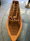 Wood Model Canoe with Figurines and Desert Cactus Wall Hanging - thumbnail 2 of 5