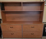 Wood Wall Unit / Bookcase with Storage Cabinets - thumbnail 1 of 3