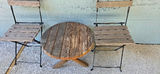 Wood Bistro Table with Folding Metal Chairs - thumbnail 2 of 2