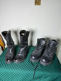 Black leather boots 2 Pairs Size 9 Men’s - thumbnail 1 of 7