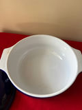Blue Emile Henry lidded casserole with white ceramic dish - thumbnail 3 of 4