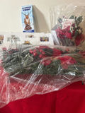 Christmas wreath with berries and accompanying festive bouquet and candy assortment - thumbnail 3 of 4