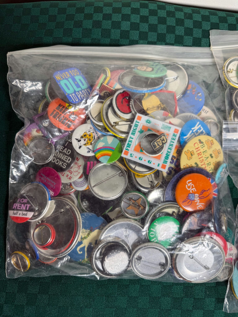 Assorted button pins and badges - image 2 of 4