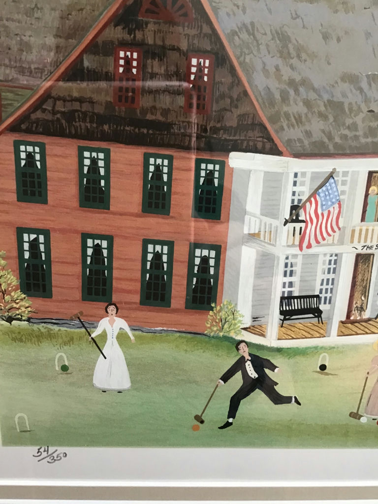framed vintage-style scene print - image 2 of 3