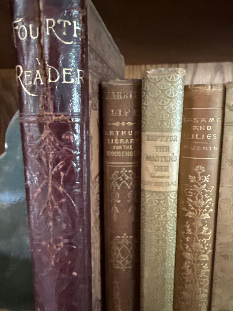 Antique leather-bound book collection - image 3 of 4
