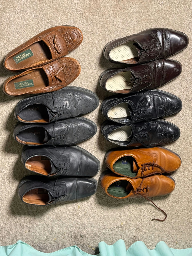 Assorted men's leather dress shoes (oxfords, loafers, and brogues) from Bill Blass and Rockport - image 1 of 20