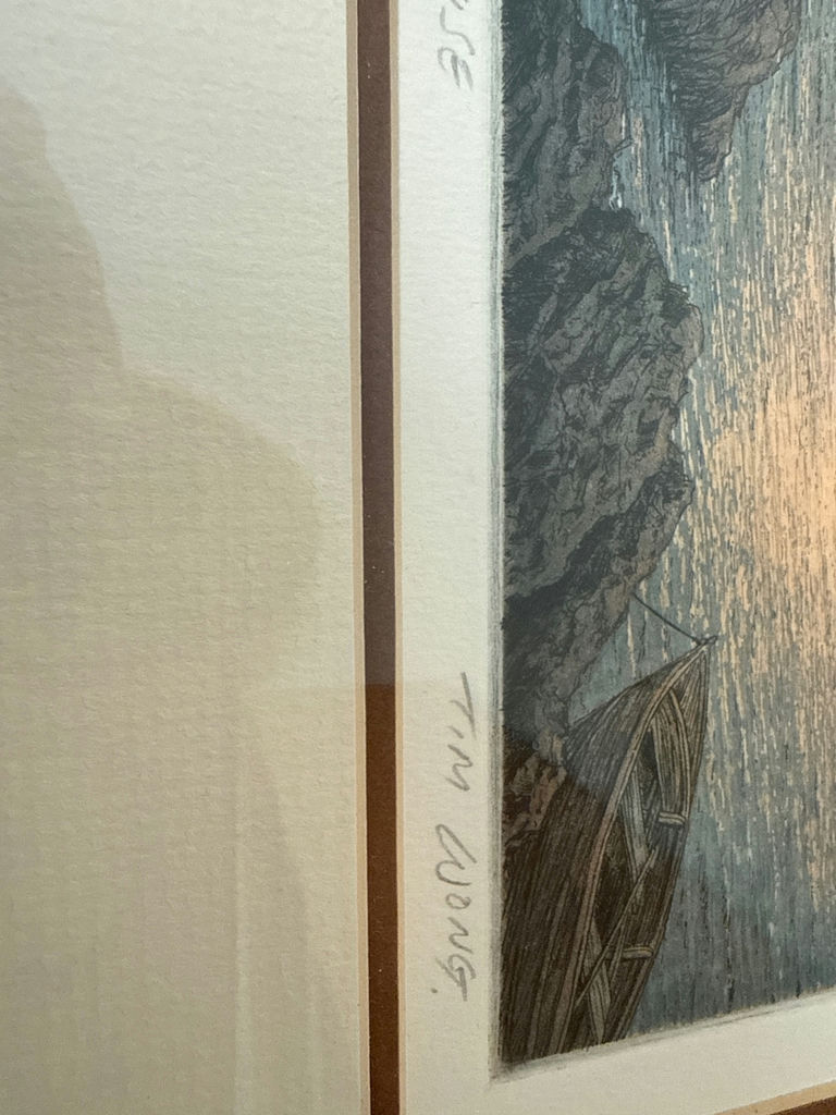 Tim Wong signed and numbered Framed coastal landscape print - image 2 of 5