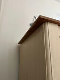 Tall Cream Cabinet with Shelves and Wood Top - thumbnail 7 of 7
