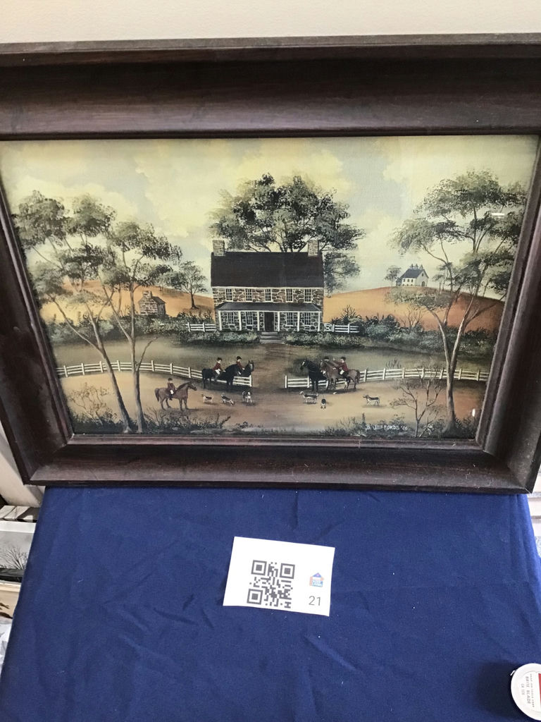 20.5 x16.5 Framed rural landscape painting - image 1 of 3