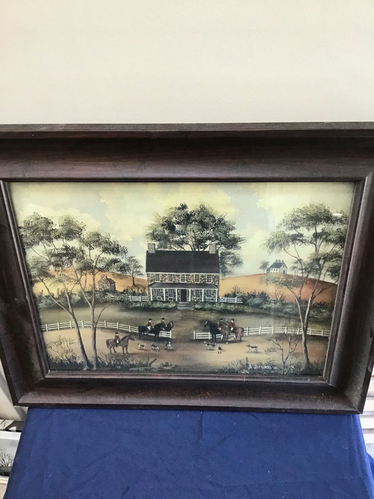 20.5 x16.5 Framed rural landscape painting - image 2 of 3