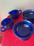 Cobalt blue glassware set with goblets and bowls - thumbnail 4 of 4