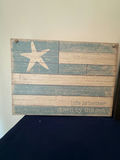 Coastal decor: wooden sign and framed print - thumbnail 2 of 3