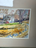 Framed watercolor landscape with farmhouse - thumbnail 3 of 7
