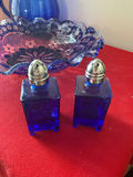 Cobalt blue glass pitcher, decorative bowl, and salt & pepper shakers - thumbnail 3 of 4