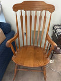 Wooden Windsor-style high-back rocking armchair - thumbnail 1 of 2