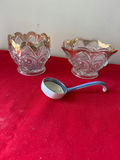 Etched crystal bowls with ceramic ladle - thumbnail 2 of 4