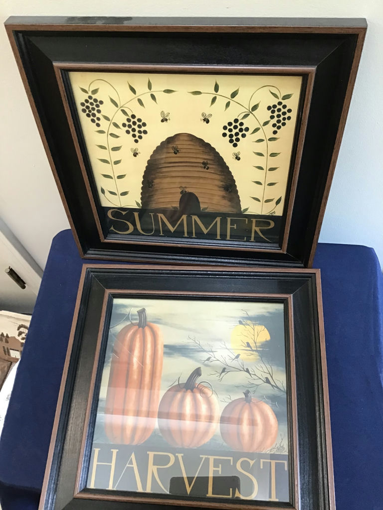 Framed seasonal prints (Summer and Harvest) 13.5x13.5 - image 1 of 3