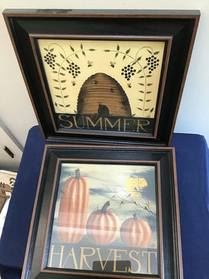 Framed seasonal prints (Summer and Harvest) 13.5x13.5 - Image 1 of 3