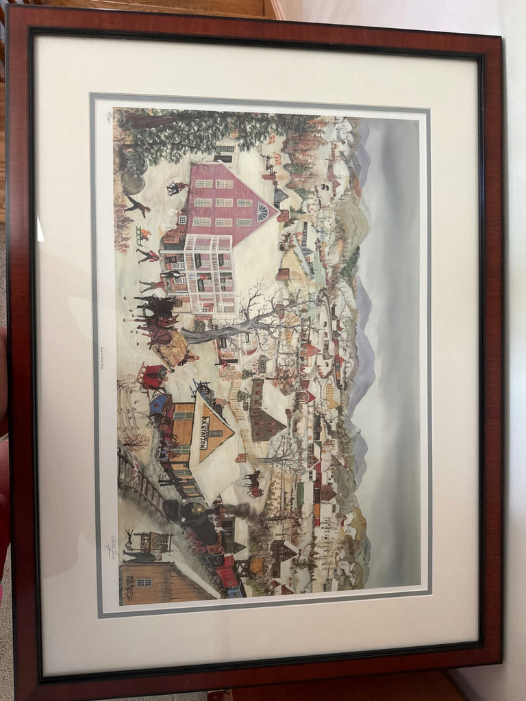 Will Moses Winter Fun -  framed art print of winter village scenes - image 2 of 4