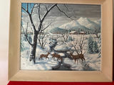 Winter landscape with deer - thumbnail 1 of 3