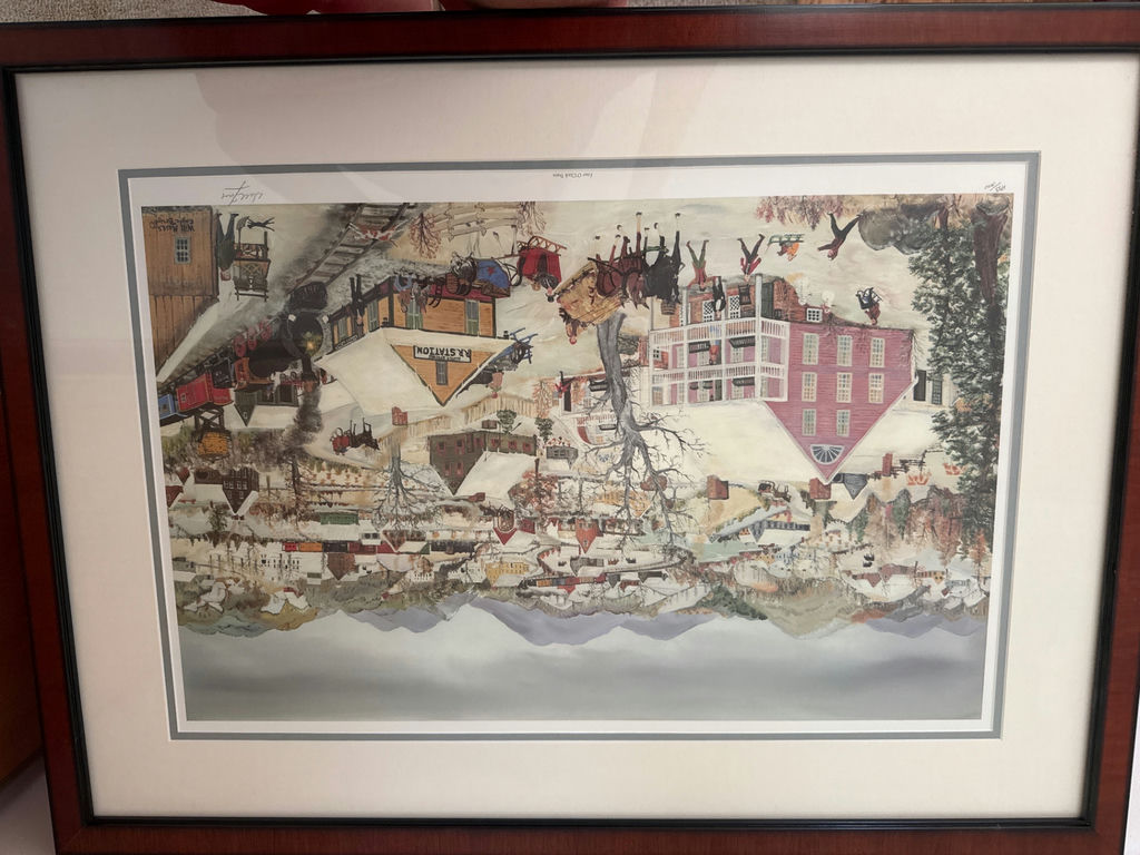 Will Moses Winter Fun - framed art print of winter village scenes - image 1 of 4