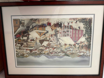 Will Moses Winter Fun -  framed art print of winter village scenes - Image 1 of 4